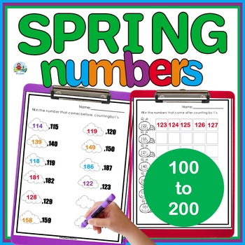 Preview of Spring Math Worksheets Counting to 200 with Place Value and Skip Counting