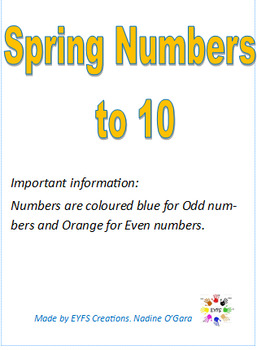 Preview of Spring Numbers to 10 Odd and Even coloured