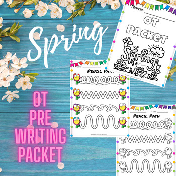 Preview of Spring Occupational Therapy (OT) Pre-Writing Packet