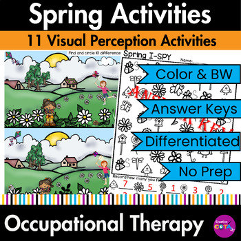 Preview of Occupational Therapy Spring Activities for Visual Perception Spot the Difference