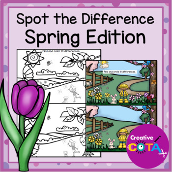 Preview of Occupational Therapy Spring Activities for Visual Perception Spot the Difference