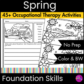 Preview of Occupational Therapy Skills Spring Worksheets & Activities for Upper Elementary