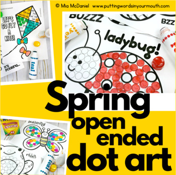 Preview of Spring Open Ended Dot Art for ANY skill and Mixed Groups Speech Therapy