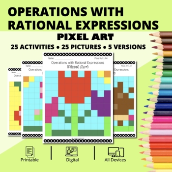 Preview of Spring: Operations with Rational Expressions Pixel Art Activity