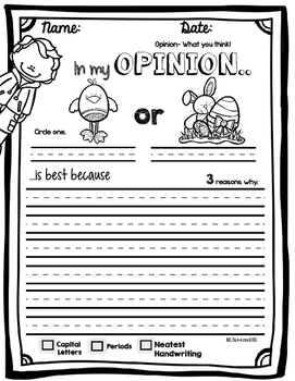 Spring Opinion Writing by Pencils and Panthers | TpT