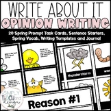 Spring Opinion Writing Prompt Task Cards| Opinion Writing 