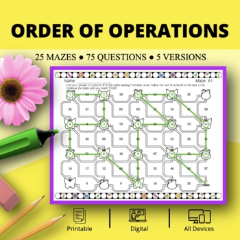 Preview of Spring: Order of Operations Maze Activity