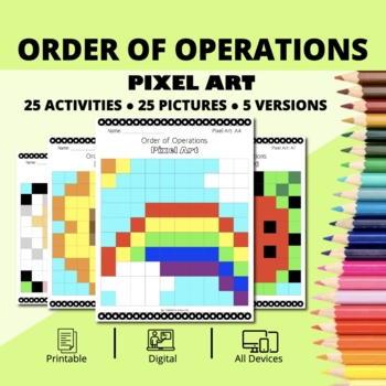 Preview of Spring: Order of Operations Pixel Art Activity