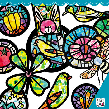 Preview of Spring Original Clipart | Tissue Paper Garden Bugs Flowers Birds Clip Art