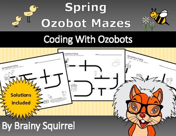 Preview of Spring Ozobot Mazes - Spring Coding