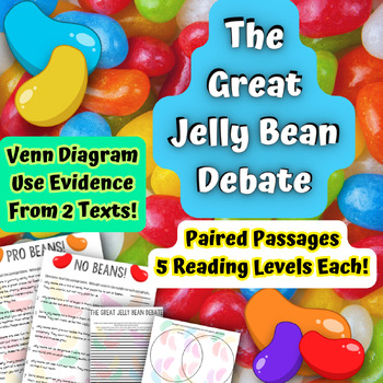 Preview of Spring Paired Passage JELLY BEANS Opinion Compare Write ELA Close Read June May