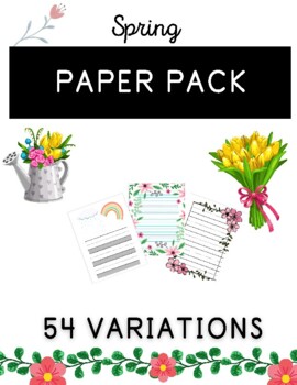 Preview of Spring Paper Pack, Handwriting Paper, Journaling Paper, Letter Writing Paper
