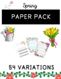 Spring Paper Pack, Handwriting Paper, Journaling Paper, Le