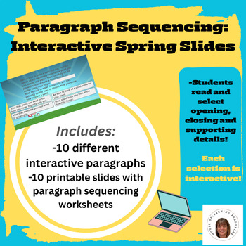 Preview of Spring Paragraph Details and Sequencing: Interactive Google Slide Deck-EQAO
