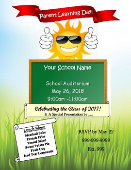 Preview of Spring Parent Day/Night Flyer Template