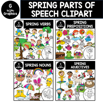 Preview of Spring Parts of Speech Clipart Bundle