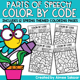 Spring Parts of Speech Color by Code