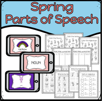Preview of Spring Parts of Speech Practice Videos and Printables