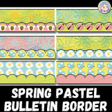 Spring Pastel Bulletin Board Borders, Printable Border, Cl