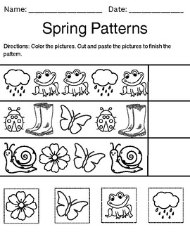 Spring Pattern Worksheets by Exceptional Ed Essentials | TPT