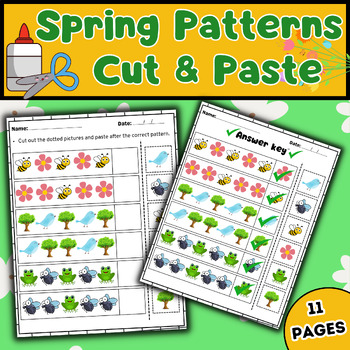 Preview of Spring Patterns Cut & Paste Activities