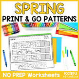 Spring Patterns Worksheets | Cut & Glue