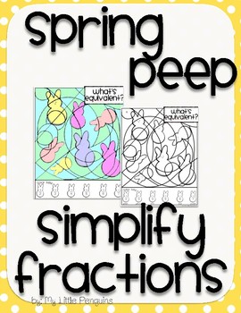 Preview of Spring Peep Simplify Fractions Coloring page (no prep)