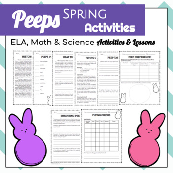 Preview of Spring Peeps Activity Pack - April ELA, Math & Science
