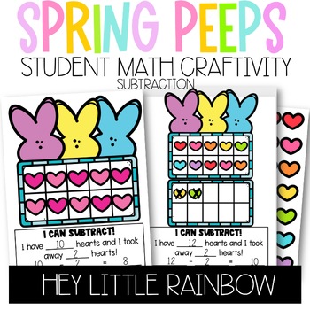 Preview of Spring Peeps Math Counting or Subtraction Project for Pre-k Kindergarten & 1st