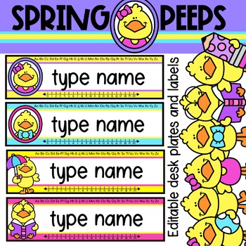 Preview of Spring Peeps | Mini Classroom Decor Set | EDITABLE!!