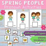 Pronoun Activity for Speech Therapy with Spring Vocabulary