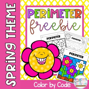 Preview of Spring Perimeter of Rectangles 5th Grade Math Color by Number