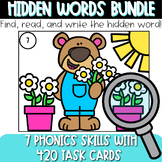Spring Phonics Task Cards Bundle - Hidden Word Task Cards 
