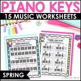 Spring Piano Keys Worksheets - White & Black Keys, Sharps 