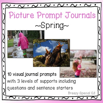 Preview of Spring Picture Journal Prompts - differentiated for special ed