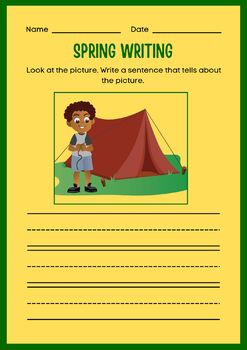 Preview of Spring Picture Prompts Writing  Worksheet