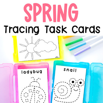 Preview of Spring Fine Motor Task Box, Prewriting Line Tracing Pencil Control