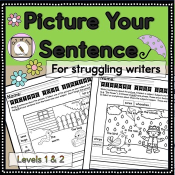 Preview of Spring Differentiated Sentence Building (for emergent readers, writers)