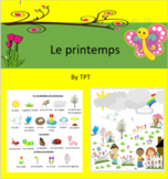 Spring Picture and Vocabulary Sheet in French