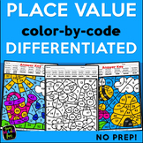 Spring Place Value Practice | Color by Number | 1st & 2nd Grades