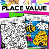 Summer Coloring Sheets Color by Number Code Place Value Fu