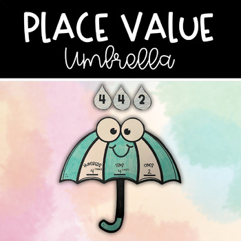 Preview of Spring Place Value Umbrella Math Craft