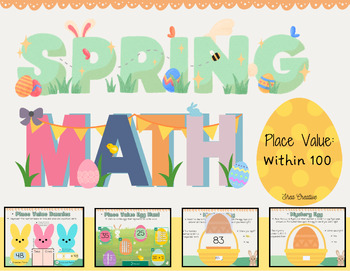 Preview of Spring Place Value - digital TPT Easel activity