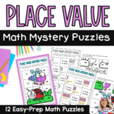 Spring Place Value to 100 Mystery Puzzles Math Activities