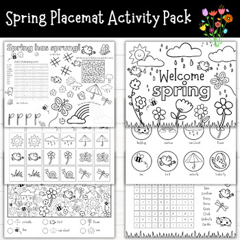 Preview of Spring Placemat Activity Pack
