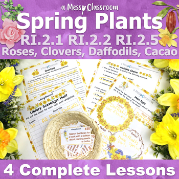 Preview of Spring Plant Flowers 2nd Grade Nonfiction Text Reading Unit RI.2.1 RI.2.2 RI.2.5