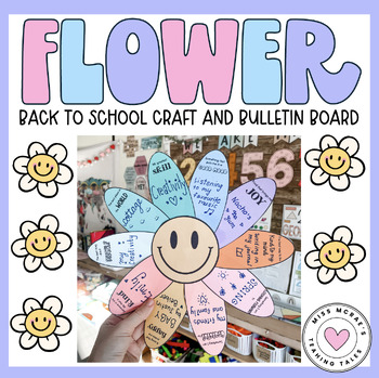 Preview of Back To School Craft and Bulletin Board | Flower Craft  | First Week of School