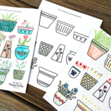 Spring Plants Drawing Activity / Coloring Sheet