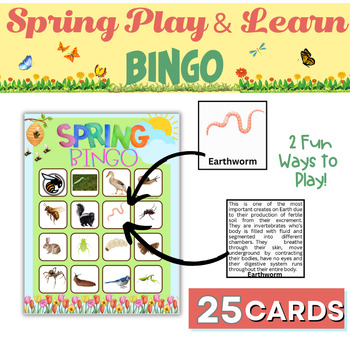 Preview of Spring Play & Learn Bingo: 2 Fun Ways to Play with 25 Unique Bingo Cards!