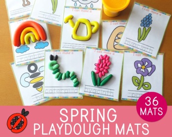 Preview of Spring Playdough Mats, Play Doh, Party Crafts, Party Favors, Fine Motor Skills